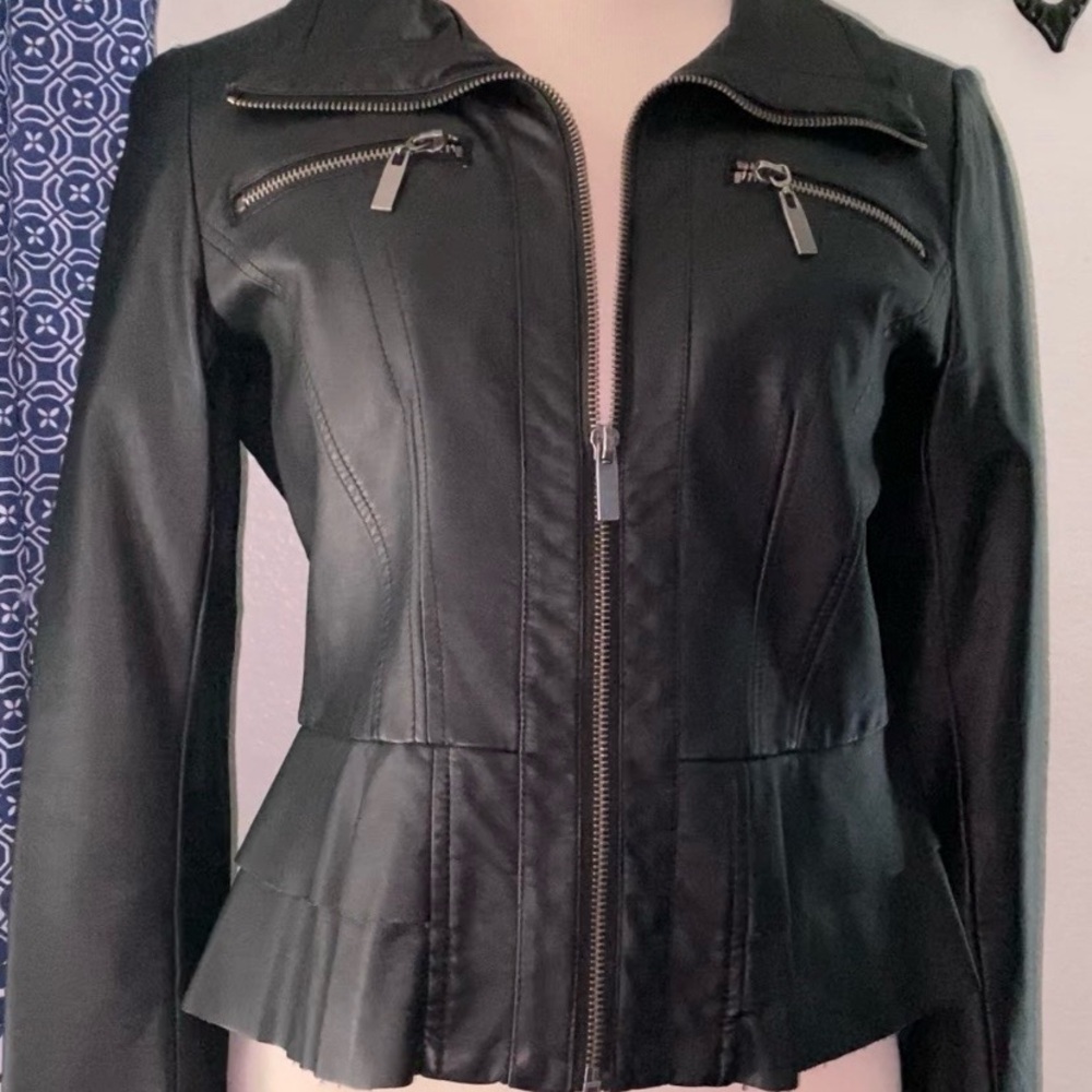 Leather black jacket size small